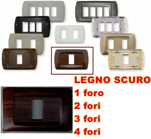 PLACCA LEGNO SCURO IN ABS PER SCATOLE RETTANGOLARI SERIE ECLIPSE