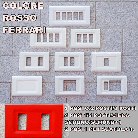 PLACCA ROSSO FERRARI IN ABS PER SCATOLE RETTANGOLARI SERIE ELITE