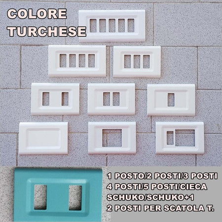PLACCA TURCHESE IN ABS PER SCATOLE RETTANGOLARI SERIE ELITE