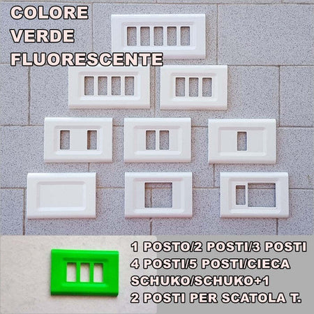 PLACCA VERDE FLUORESCENTE IN ABS PER SCATOLE RETTANGOLARI SERIE ELITE