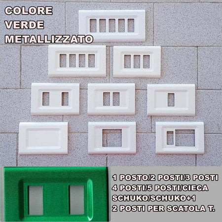 PLACCA VERDE METALLIZZATO IN ABS PER SCATOLE RETTANGOLARI SERIE ELITE