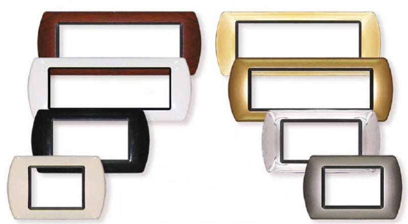 PLACCHE COMPATIBILI LIVING INTERNATIONAL AVORIO-NERA-BIANCA IN ABS PER SCATOLE RETTANGOLARI SERIE GLAMOUR