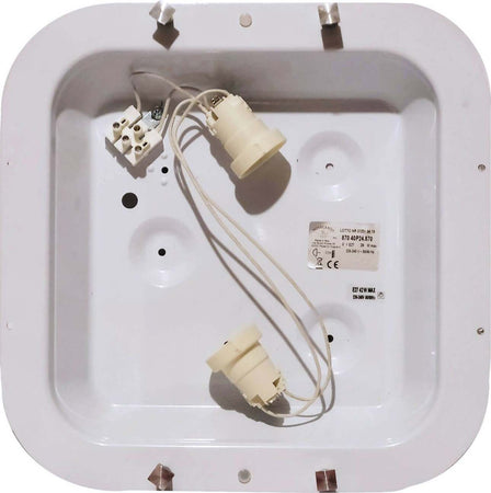 Plafoniera A Parete Modello Suelo 40p Q Novecento Con Vetro Satinato Bianco E Trasparente Per Due Lampadine E27 24 W Max Illuminazione/Illuminazione per interni/Lampadari lampade a sospensione e plafoniere/Plafoniere Ideart - Valdilana, Commerciovirtuoso.it