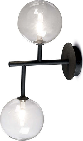 Plafoniera-applique-moderna-Illuminando-BOLLE-AP-2-NR-G9-LED-metallo-vetro-lampada-soffitto-parete