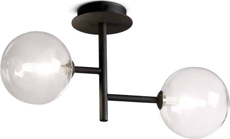Plafoniera-applique-moderna-Illuminando-BOLLE-AP-2-NR-G9-LED-metallo-vetro-lampada-soffitto-parete