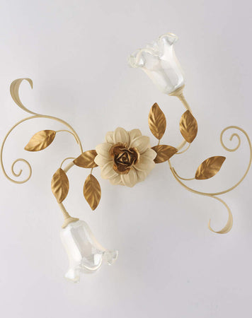 Plafoniera-Arte-Povera-Cesto-Avorio-E-Oro-2-Luci-E14