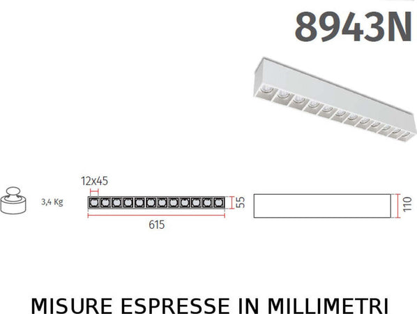 Plafoniera-Belfiore-9010-BANISTER-BIG-8943N.35-GU10-LED-lampada-soffitto