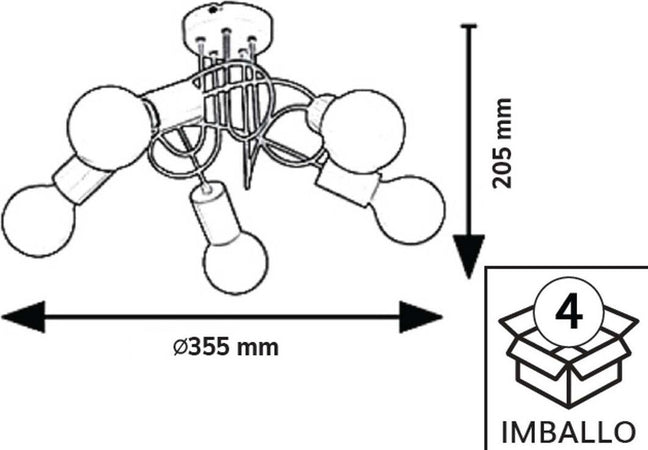 Plafoniera-cameretta-Darklight-LINETT-DRX6364-E27-LED-metallo-lampada-soffitto