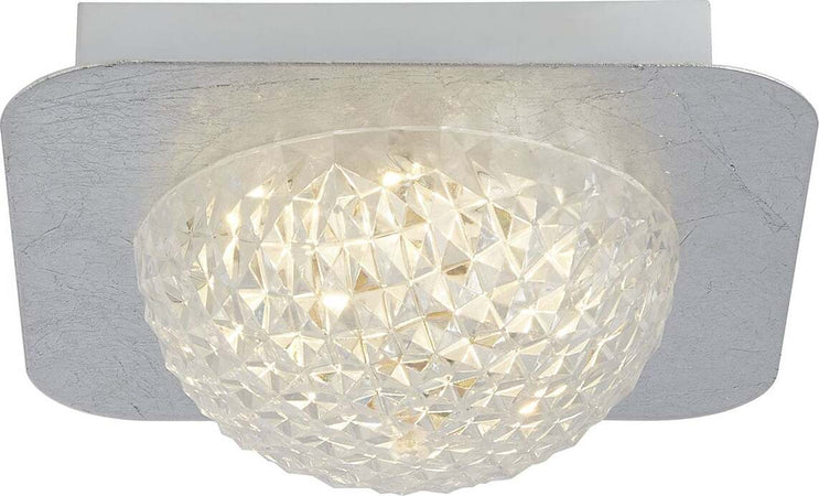 Plafoniera-Celestia-Acciaio-Argento-Policarbonato-Trasparente-Led-6,5W-3000K