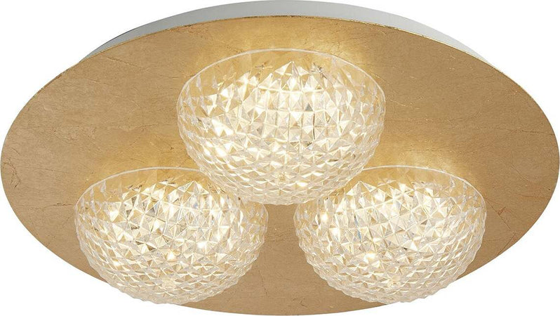 Plafoniera-Celestia-Acciaio-Oro-Policarbonato-Trasparente-Led-6,5W-3000K