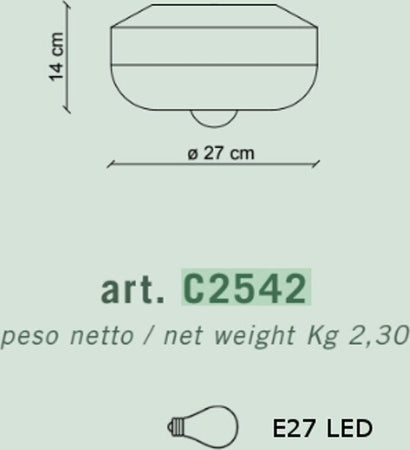 Plafoniera-ceramica-Ferroluce-Decò-BELLOTA-C2542-E27-LED-lampada-soffitto-parete