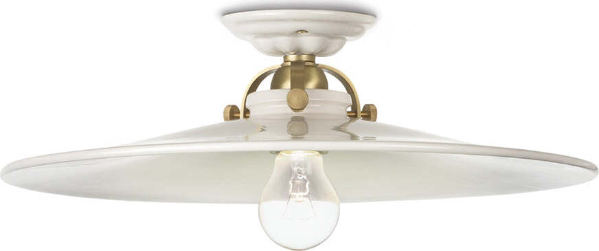 Plafoniera-Classica-Asti-Ottone-E-Ceramica-Ottone-Satinato-Decorato-1-Luce-E27