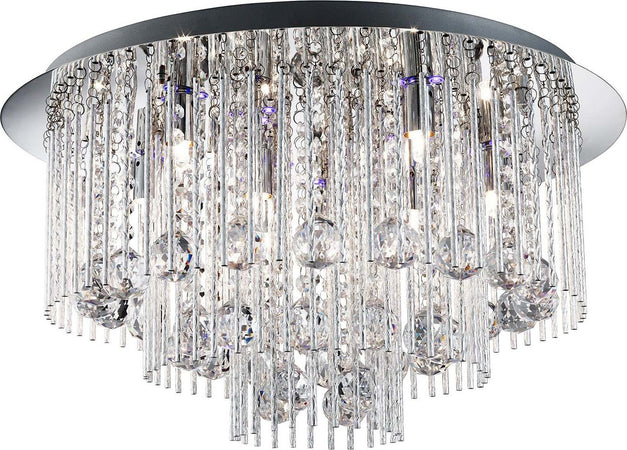 Plafoniera-Classica-Beatrice-Acciaio-Cromo-Vetro-Grigio-8-Luci-G9