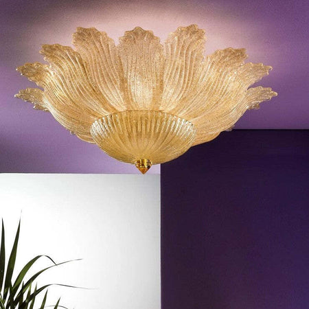 Plafoniera-classica-Due-P-illuminazione-2519-PLG-E14-LED-vetro-graniglia-lampada-soffitto