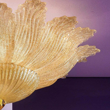 Plafoniera-classica-Due-P-illuminazione-2519-PLG-E14-LED-vetro-graniglia-lampada-soffitto