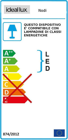 Plafoniera-classica-Ideal-Lux-NODI-OTTONE-PL5-241050-E14-LED-vetro-lampada-soffitto
