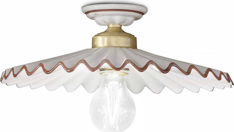 Plafoniera-Classica-L'Aquila-Ottone-E-Ceramica-Decorato-Diam.-41Cm-Luce-E27