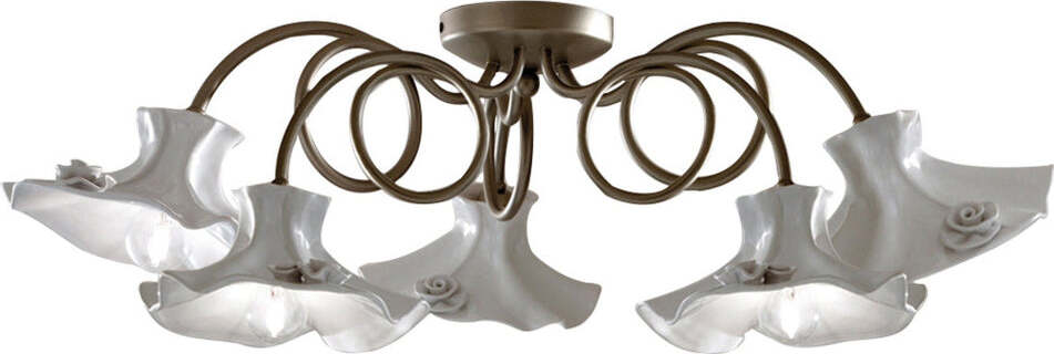 Plafoniera-Classica-Lecco-Metallo-E-Ceramica-Argento-Decorato-5-Luci-E14