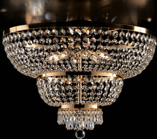 Plafoniera-Classica-Mozart-Oro-8-Luci-E14