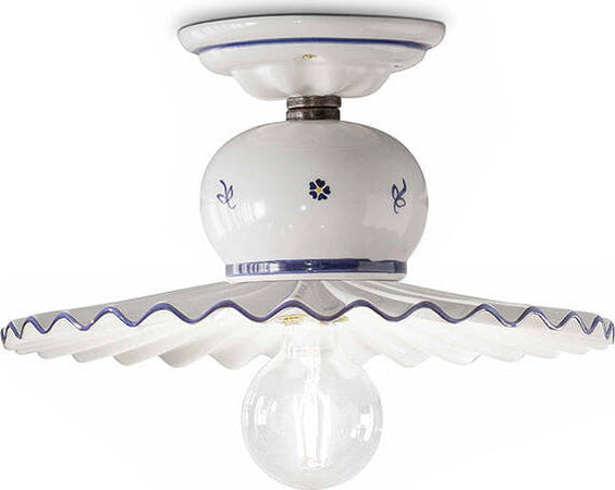 Plafoniera-Classica-Roma-Metallo-E-Ceramica-Nero-Sfumato-Rame-1-Luce-E27