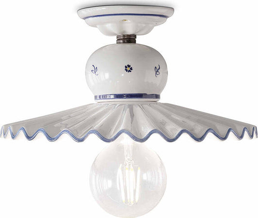 Plafoniera-Classica-Roma-Metallo-E-Ceramica-Nero-Sfumato-Rame-31Cm-1-Luce-E27