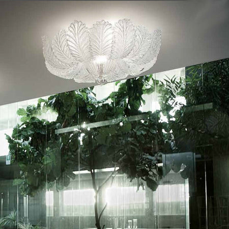 Plafoniera-classica-Sylcom-LOREDAN-1400-64-E27-E14-LED-vetro-graniglia-murano-lampada-soffitto