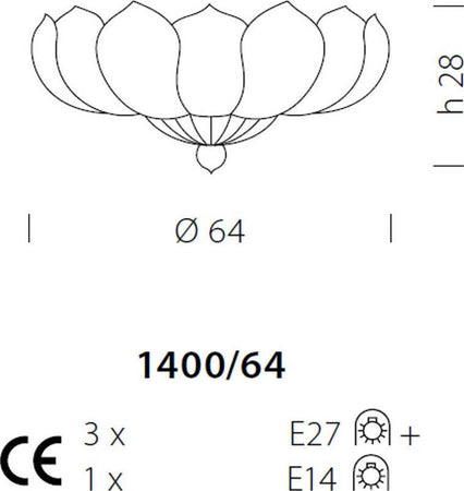 Plafoniera-classica-Sylcom-LOREDAN-1400-64-E27-E14-LED-vetro-graniglia-murano-lampada-soffitto
