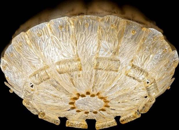 Plafoniera-classica-Sylcom-TRIBUNO-470-97-ORO-E27-E14-LED-vetro-murano-lampada-soffitto