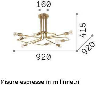 Plafoniera-classico-Ideal-Lux-TRIUMPH-160313-PL8-E27-LED-metallo-lampada-soffitto