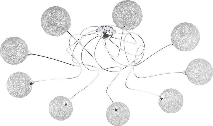 Plafoniera-Contemp-Willow-Metallo-Cromo-Diffusore-Alluminio-9-Luci-G9