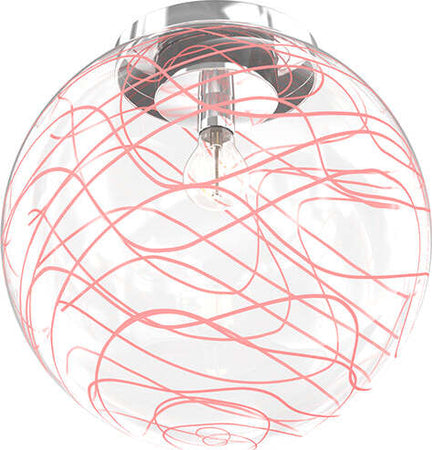 Plafoniera-Contemporanea-Moon-Metallo-Cromo-Vetro-Rosso-1-Luce-E27-D.30Cm