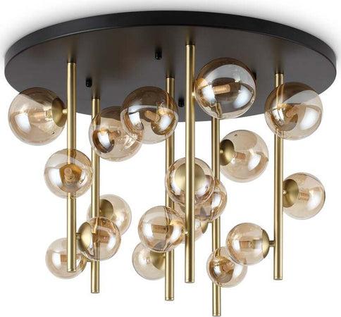 Plafoniera-Contemporanea-Perlage-Metallo-Nero-18-Luci-G9-15W-3000K-Ip20