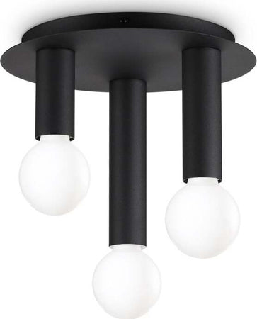 Plafoniera-Contemporanea-Petit-Metallo-Nero-3-Luci-E27-42W-Ip20
