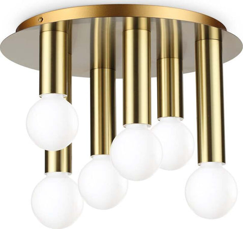 Plafoniera-Contemporanea-Petit-Metallo-Ottone-6-Luci-E27-42W-Ip20