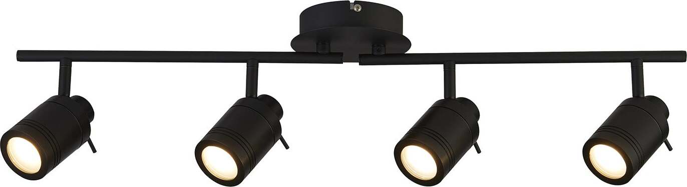 Plafoniera-Contemporanea-Sansone-Acciaio-Nero-Policarbonato-4-Luci-Gu10