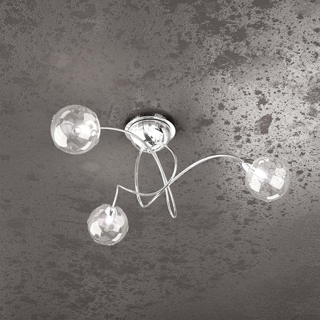 Plafoniera-Contemporanea-Super-Ball-Metallo-Cromo-Vetro-Pirex-3-Luci-G9