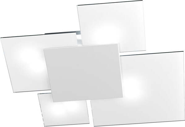 Plafoniera-Contemporanea-Upgrade-Metallo-Bianco-E-Vetro-4-Luci-E27-71Cm
