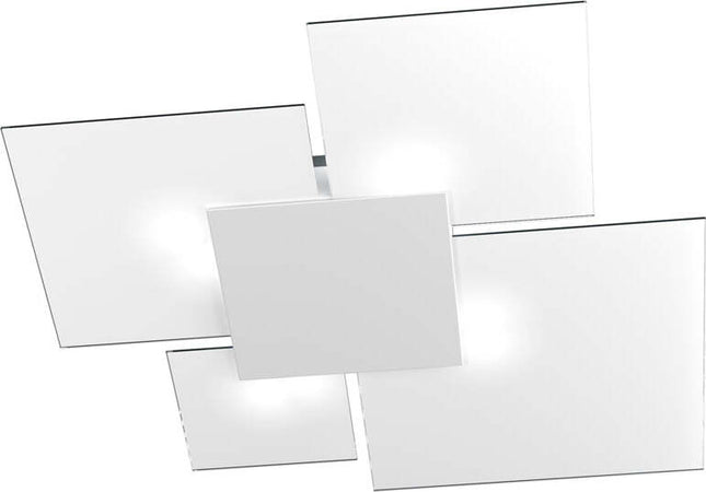 Plafoniera-Contemporanea-Upgrade-Metallo-Bianco-E-Vetro-4-Luci-E27-91Cm