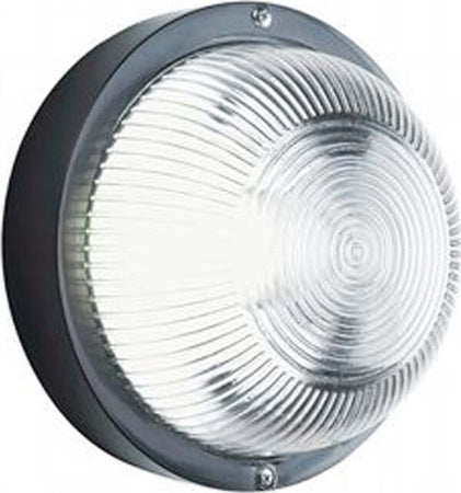 Plafoniera-Da-Esterno-Contemp.-Echo-Tonda-Termoplastica-E-Vetro-Nero-1-Luce-E27