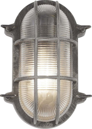 Plafoniera-Esterno-Vintage---Decò-Paratia-Alluminio-Nero-Trasparente-1-Luce-E27