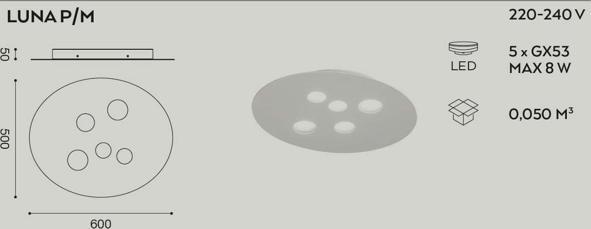 Plafoniera-GE-LUNA-PM-GX53-LED-60x50-alluminio-metacrilato-lampada-soffitto-moderno-interno