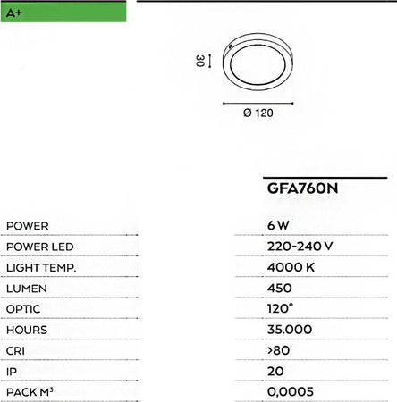 Plafoniera-Gea-Led-SHAM-R-GFA760N-6W-LED-220V-termoplastica-lampada-soffitto