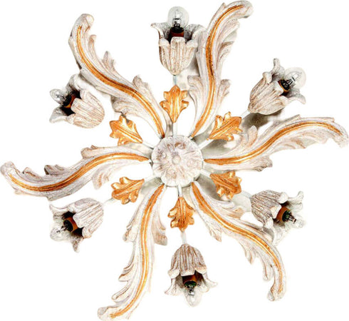 Plafoniera-In-Legno-Classico-Cracchè-6-Luci-Pappagallo