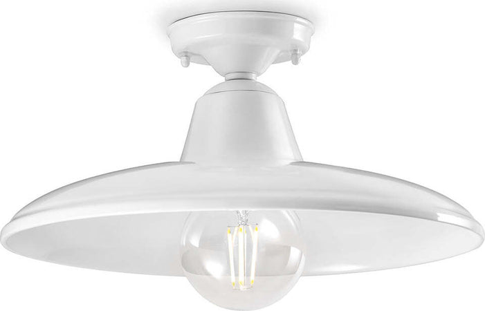 Plafoniera-Industrial-Minimal-Nordico-B&W-Metallo-Smaltato-Bianco-1-Luce-E27