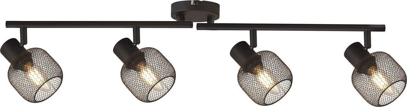 Plafoniera-Industrial-Nordico-Meshy-Acciaio-Nero-4-Luci-E14