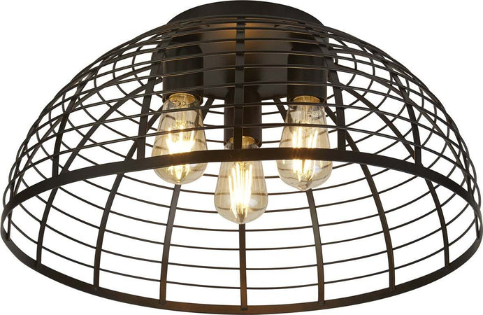 Plafoniera-Industrial-Nordico-Victoria-Acciaio-Nero-3-Luci-E27