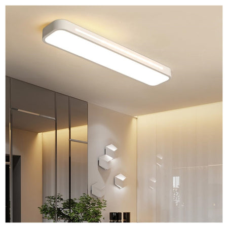 Plafoniera Led 18w Bianco Soffitto Rettangolare Striscia Moderno Luce 4000k 50194