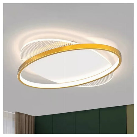 Plafoniera Led 28 W Rotonda Oro Moderno Lampadario Soffitto Luce Naturale 71019