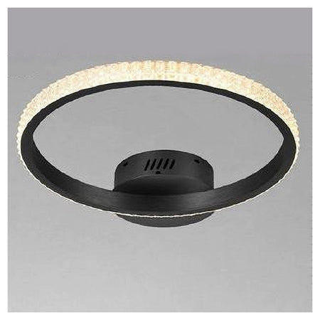 Plafoniera Led 28w Nero Cerchio Effetto Cristallo Luce Calda Naturale Fredda 31753