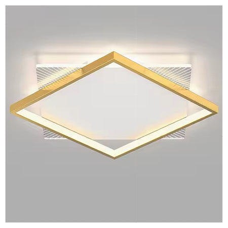 Plafoniera Led 30 W Quadrata Oro Moderno Lampadario Soffitto Luce Naturale 71033